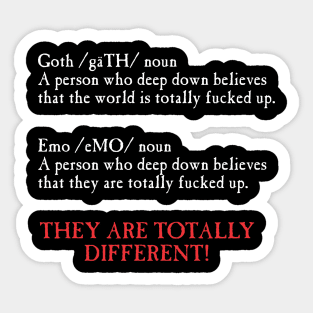 Goth, emo, what's the difference? Sticker